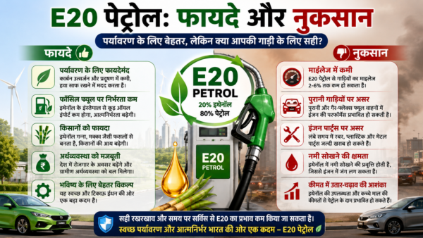 E20 Petrol कैसे बनता है? जानें इसके फायदे और नुकसान, पूरी जानकारी