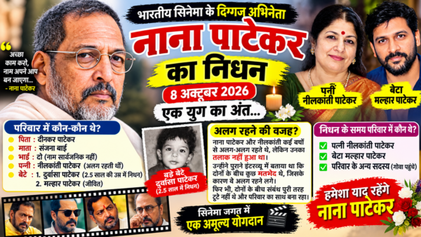 नाना पाटेकर का परिवार: पत्नी, बच्चे और अकेले रहने की पूरी कहानी